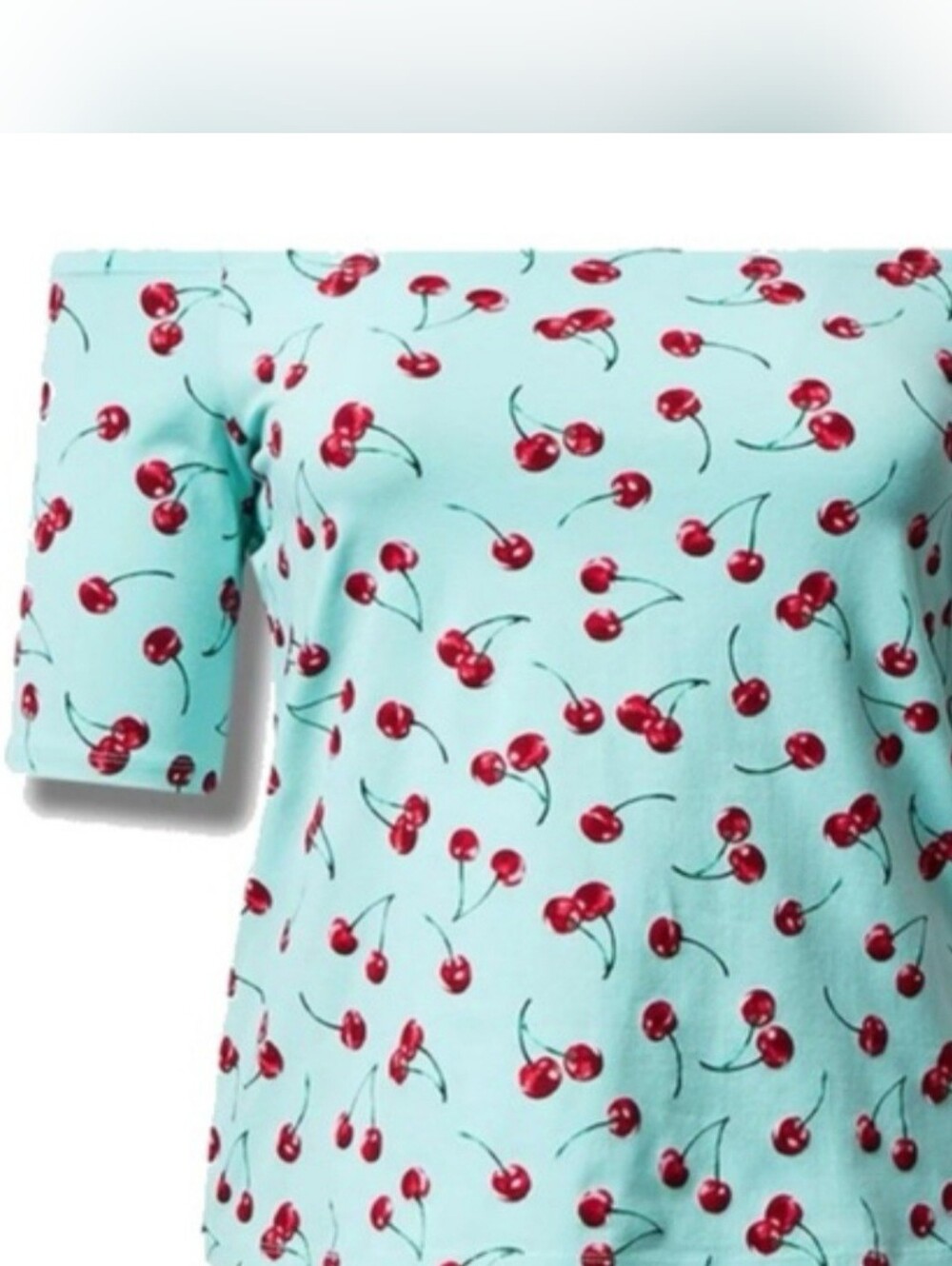 Torrid Cherry Print Off Shoulder Top